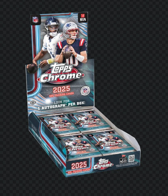 2025 TOPPS Chrome NFL Football Cards Hobby Box