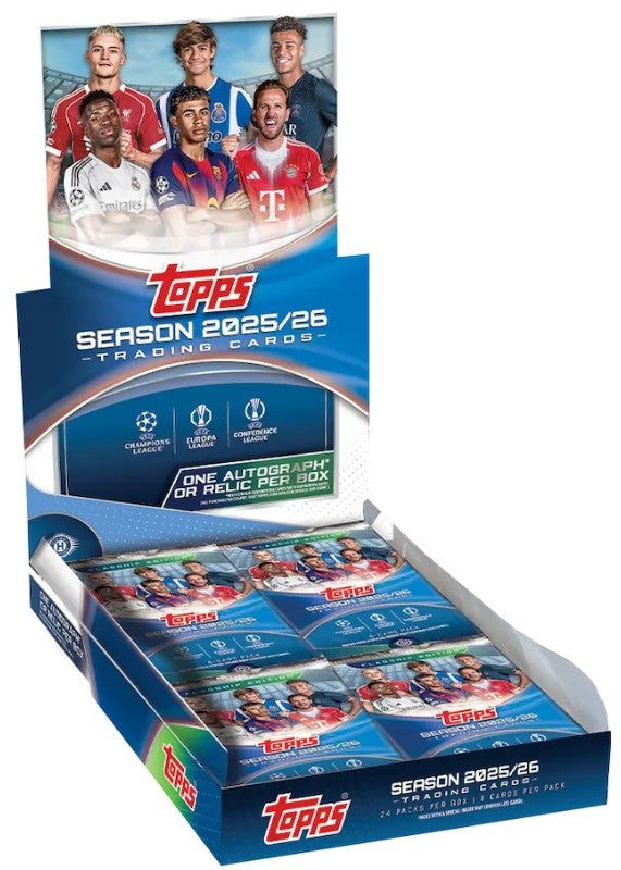 2025-26 TOPPS UEFA Club Competitions Soccer Cards Hobby Box
